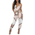 thumbnail image 4 of Kmbangi Women Sexy Jumpsuit+Printed Pattern Deep V-neck Sleeveless Overalls, 4 of 5