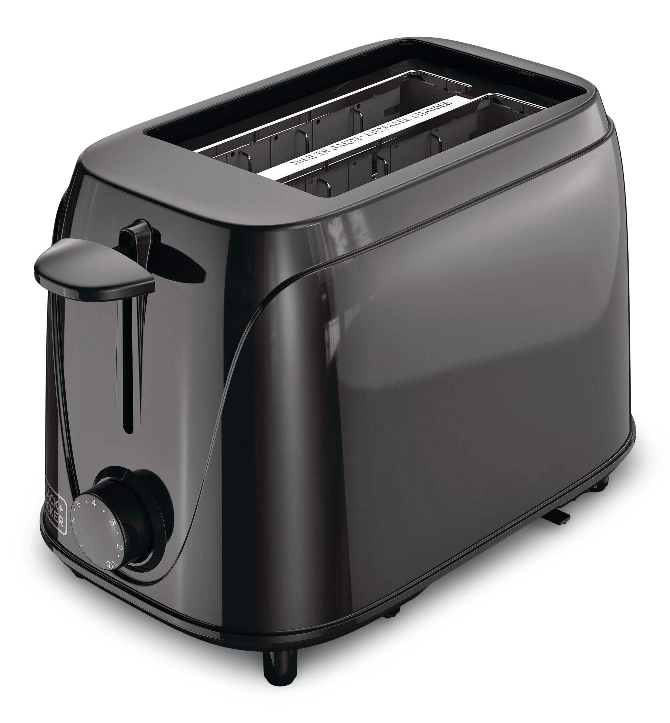 Black & Decker Classic Slot Manual Toaster with Settings, Black, 2-Slices