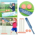 thumbnail image 2 of Kids Set Plastic Bat Set Bat And Beach Wicket Stand Kit For Children Toddler Parent Child Sports Interaction Ball Sports, 2 of 6
