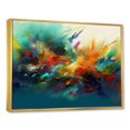 thumbnail image 2 of Designart Abstract Marble framed wall art decor, Marble framed wall decor, Transcendent Liquid Ink Orange and Blue I , Orange Modern Gold framed wall art, 40x30 inches Gold Frame, 2 of 5