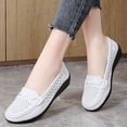 thumbnail image 2 of LOVZFMLL Mocassins Penny pour Femmes Classiques Slip On Chaussures Plates pour Travail de Bureau Décontracté Confortables à Bout Rond Ballerines Habillées Blanches 9,5, 2 of 9