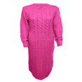 thumbnail image 3 of Women Long Sleeve Knitted Dress Crochet Pattern Solid Ribbed Casual Dress, 3 of 5