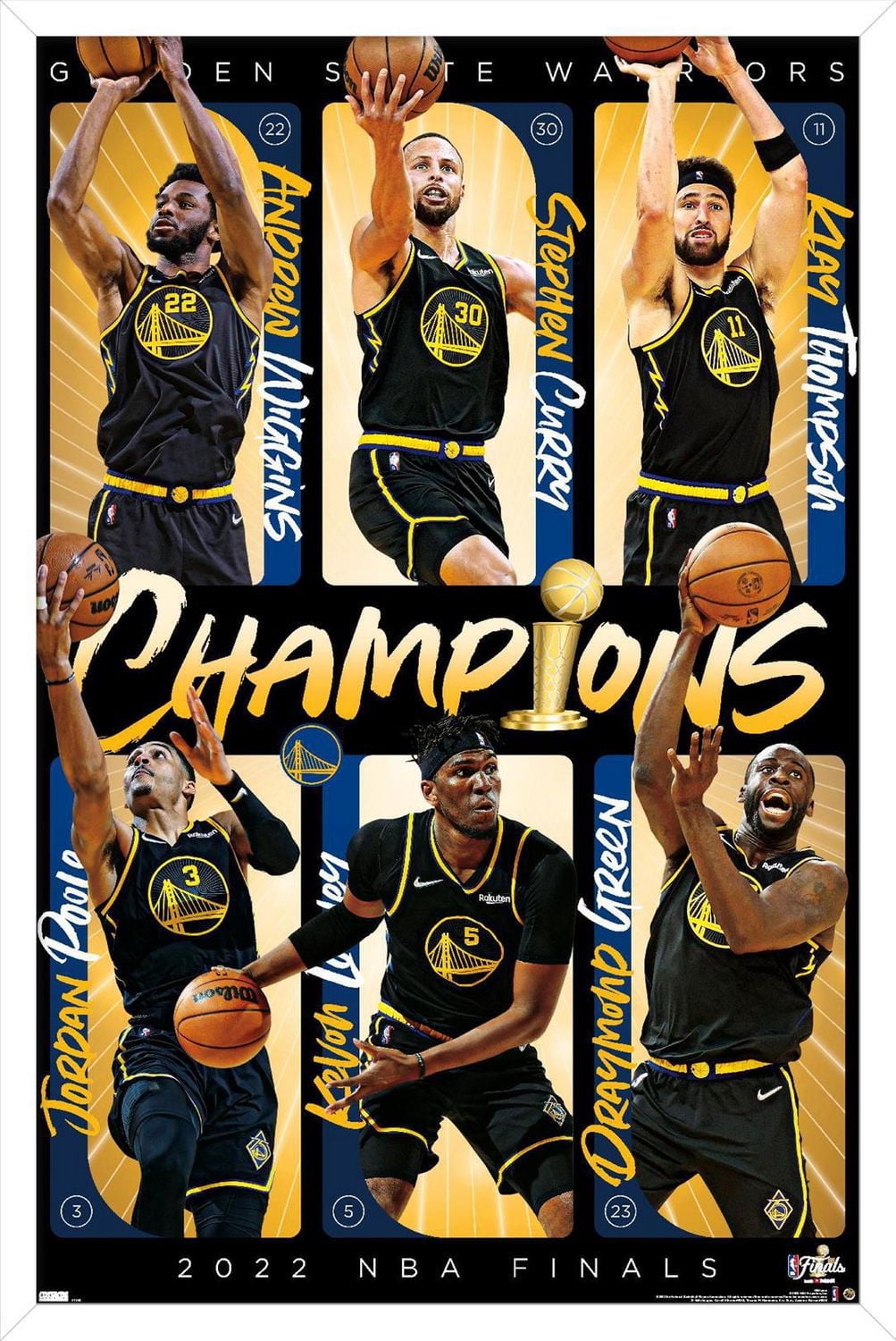 NBA Golden State Warriors - 2022 NBA Finals Champions Wall Poster, 22.375" x 34" Framed