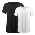 thumbnail image 3 of tarylea 2PC Womens Plus Size Short Sleeve Shirts Solid Color T Shirts Round Neck Plain Basic Tees, 3 of 3