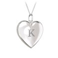 thumbnail image 1 of Collier Médaillon Cœur Initial en Argent Sterling, 1 of 2
