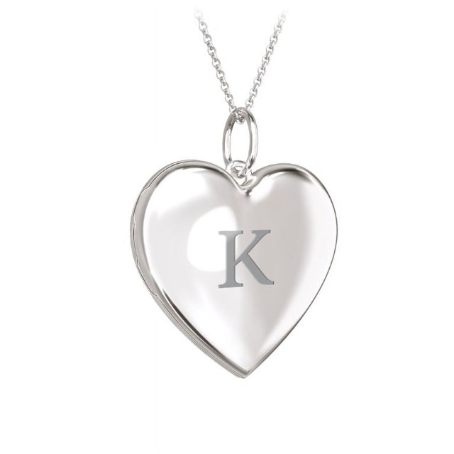 Collier Médaillon Cœur Initial en Argent Sterling