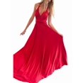 thumbnail image 2 of Women'S Multi-Wear Multi-Rope -Back Strap Dress Solid Color High Waist Sleeveless Maxi Dress Red L, 2 of 8