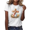 thumbnail image 2 of Weiqiqre Womens Clothes Happy Easter T Shirt Easter Bunny Shirt Cute Rabbit Graphic Tee Gift Spring Tees Tops, 2 of 4