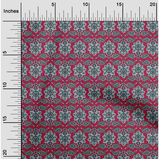 oneOone Cotton Flex Fabric Floral & Paisley Block Printed Craft Fabric BTY 40 Inch Wide