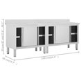 thumbnail image 4 of vidaXL Work Tables with Sliding Doors 2pcs 240x50x(95-97)cm Stainless Steel, 4 of 5
