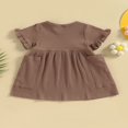 thumbnail image 4 of Girl Short Sleeve  Neck Solid Pockets Princess A-Lined Dress, 4 of 8