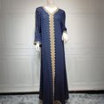 thumbnail image 3 of Robe Abaya Musulmane Femme, Caftan à Col en V, Robe de Prière Islamique, Robe Brodée Effet Bronzage, Robe Longue de Soirée pour les Fêtes, 3 of 6