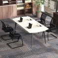 thumbnail image 2 of Gymax Chaise de Bureau en Maille Ensemble de 6 Chaises de Conférence Rembourrées pour Invités avec Dossier Ergonomique, 2 of 10