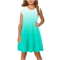 thumbnail image 1 of Huvoen Robe Mignonne pour Petites Filles Nouvelle Robe pour Tout-Petites d'Été à Manches à Volants Tenue de Soleil pour Enfants Robe Décontractée pour Fillette Vert 9 Ans, 1 of 8