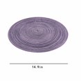 thumbnail image 3 of Oleegame 1PC Placemat Round Rop Cotton Braided Table Place Mats Braided Placemas Non Slip Table Mats Set Of 4 For Dining Kitchen Table Washable 15 Inch Purple, 3 of 6