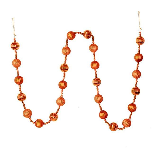 Vickerman M183518 Guirlande à Rayures Orange Bruni de 6 Pi