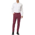 thumbnail image 2 of INSPIRE CHIC Pantalon Habillé à Carreaux pour Homme Coupe Ajustée Pantalon d'Affaires à Carreaux avec Poches 36 Rouge, 2 of 7