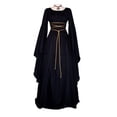 thumbnail image 3 of LOVZFMLL Costume Renaissance pour Femme Médiéval en Velours Taille Ajustée Longues Robes Manches Évasées Fluide Élégante Robe Maxi Halloween Cosplay, 3 of 4