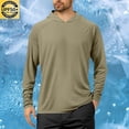 thumbnail image 2 of Men's UPF50+ Sun Protection Shirts with Hood, Quick Dry Long Sleeve Hooded Rash Guard, Athletic Running Workout Fishing Cooling Shirts, 2 of 5