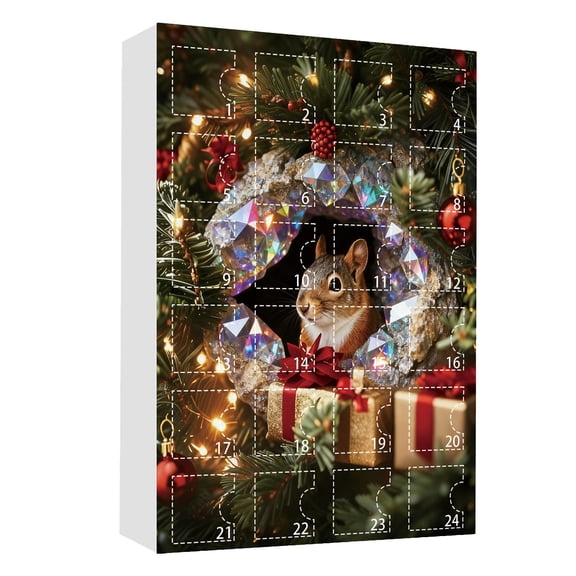 Weloille Calendrier de Compte à Rebours de Noël 2026, Calendrier d'Animaux Creux en Forme d'Arbre 10,24 x 7,09 Pouces pour Cadeau des Fêtes et Rituel de Comptoir de Cuisine