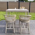 thumbnail image 3 of PURPLE LEAF 24" Counter Height Bar Stools Chair Set of 2, Modern Upholstered Patio Bar Stool with Backrest for Indoor and Outdoor, Kitchen Island, Champagne, 3 of 9