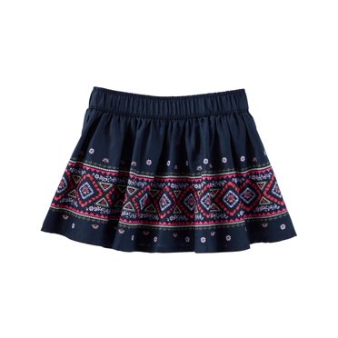 OshKosh B'gosh Little Girls' 2 Piece Geo Border Print Skirt, 4-Kids