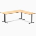 thumbnail image 1 of Desky Zero Bamboo L-Shape Office Desk - Bamboo / 72 x 30 x 70 x 24 inches / Space Grey, 1 of 9