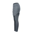 thumbnail image 2 of Yoga Pants Drawstring Folds  Fake Two Pieces Leggings Skirt for Running Black M, 2 of 13