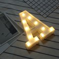 thumbnail image 2 of Wood Board Alphabet Led Letter Lights Light Up White Plastic Letters Standing Hanging A, 2 of 3