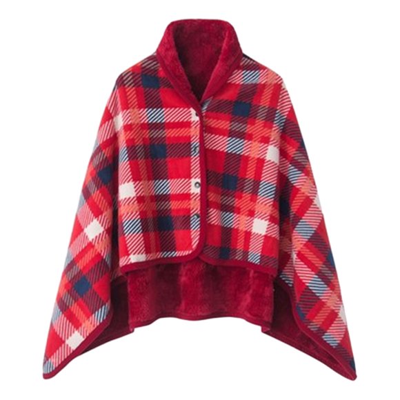 Decodeary Stay Warm Soft Fleece Sweatshirt TV Blanket For Women Variety Of Styles Women Cozy Shawls Wraps red