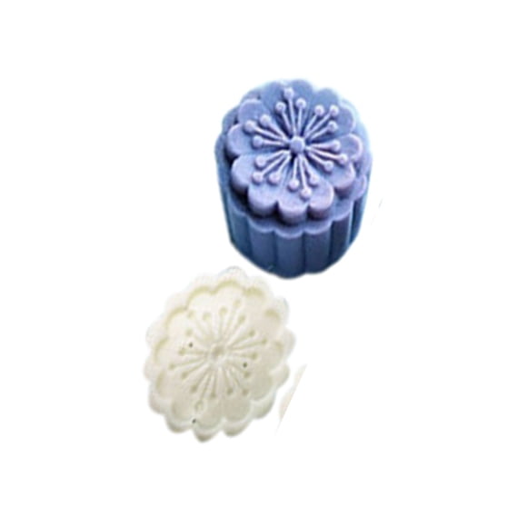 Agiferg 4 Style Stamps 50g Round Flower Moon Cake Mold Mould White Set Mooncake Decor