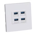 thumbnail image 1 of 4 Port Outlet Wall Plate, Ethernet Wall Plate Faster Data Transmission Duplex Data   for Office, 1 of 7