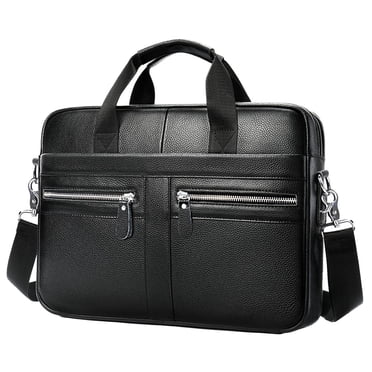 Mens Business Leather Briefcase Handbag Laptop Shoulder Bag Work , Black