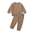thumbnail image 1 of Hiiyo Big Boys Outfit Set Solid Color Crewneck Sweatshirt and Pants Casual Sweatsuit, 1 of 3
