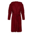 thumbnail image 1 of SHTXOZHI Men's Flannel Robe Warm Fleece HoodedSpa Bathrobe Winter Soft Robes with Pockets, 1 of 4