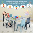 thumbnail image 4 of Gymax 5 Piece Kids Wooden Activity Table and 4 Chairs Play Set Gift w/ Building Blocks, 4 of 9
