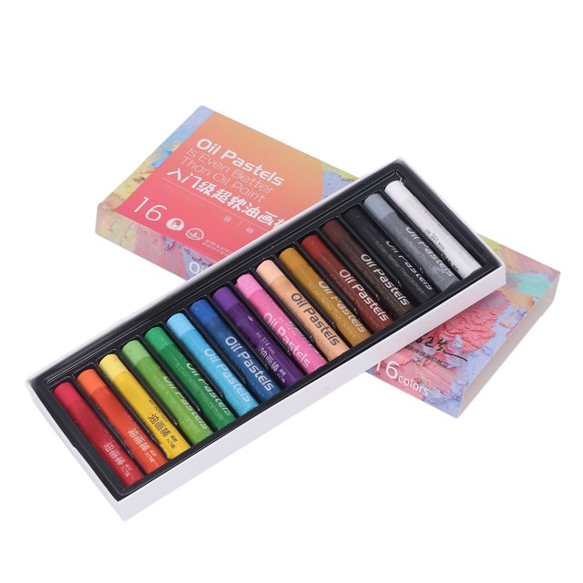 Oil Pastel Stick, Sturdy Even Coloring Oil Pastels Set 16 Colors For Blending For Drawing