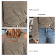 thumbnail image 2 of Casual Blouse, Women Cold Shoulder Top Solid Color  For Daily Wear Khaki M, 2 of 6