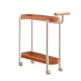 thumbnail image 2 of QTOCIO Table d'Appoint Roulante avec Roues Crème Table d'Extrémité Mobile-Table de Chevet de Chambre Table de Salon Table Gigogne Portable pour Petits Espaces, 2 of 4