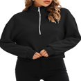 thumbnail image 3 of Femmes Mi-Zip Pull-Over Col Montant Manches Longues Tops, 3 of 5