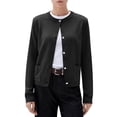 thumbnail image 1 of Women's Sweater Long Sleeve Round Neck Knitted Button Up Cardigan Solid Color for Casual,Long Cardigan Sweaters for Women, 1 of 6