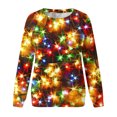 thumbnail image 4 of RKSTN Chemisiers pour Femmes Femmes Noël Mode Décontractée Imprimé Col Rond Ample Long Chandail Sans Capuche Manche Haut en Polyester pour Femmes, 4 of 4