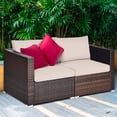 thumbnail image 4 of Costway Canapé Sectionnel d'Angle en Rotin pour Patio 2 Pcs Coussin Beige, 4 of 9