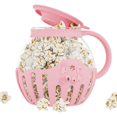 thumbnail image 1 of Popcorn Maker Microwave Snack Popcorn Air Poppers 2.25 Quart Popcorn Bowl Borosilicate Kitchen Accessories,Pink, 1 of 7