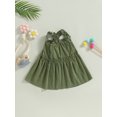 thumbnail image 4 of Faithtur Robes à Volants pour Filles, Sans Manches Épaules Dénudées Couleur Unie Décontractée Fête Rue Princesse Robe, 4 of 8