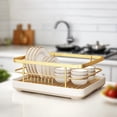 thumbnail image 4 of Metal Dish Drying Rack with Integrated Cutlery Holder and Efficient Tray for Organized Kitchen Countertop, 4 of 4