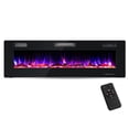 thumbnail image 1 of Costway 60 Inches Ultra-thin Electric Fireplace Recessed & Wall Mounted with Log Crystals, 1 of 9