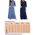 thumbnail image 2 of LUXUR Robe-Chemise en Jean pour Femmes, Col à Revers, Manches Longues, Coupe Ample, Boutonnée, Bleu Marine, m, 2 of 5