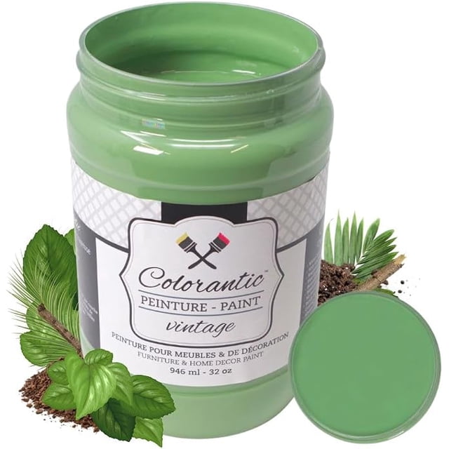 Colorantic / Peinture à la Craie à Base pour Meubles Bricolage - Feuille Verte - 32 oz