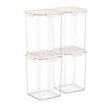 thumbnail image 4 of Sorbus 4-Pack Tall Square Airtight Food Storage Containers – Clear Stackable Pantry, 4 of 8